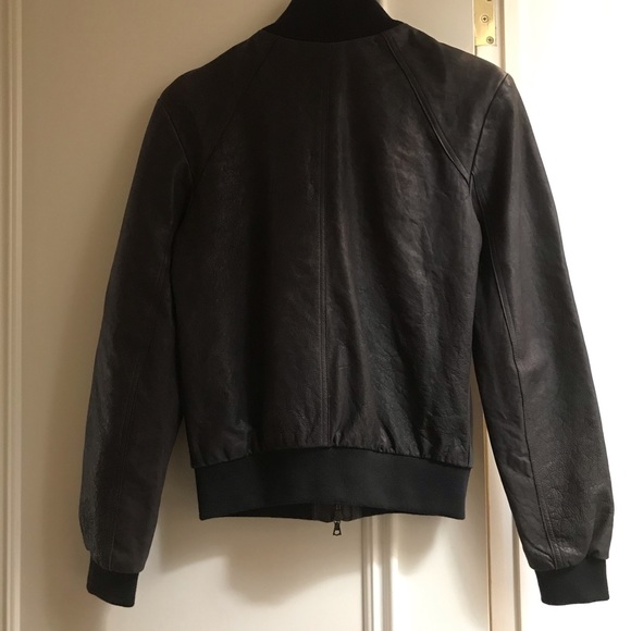 M0851 black leather jacket size 4 - Picture 7 of 12